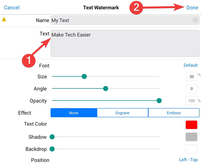 Editing Watermark Text On Iwatermark