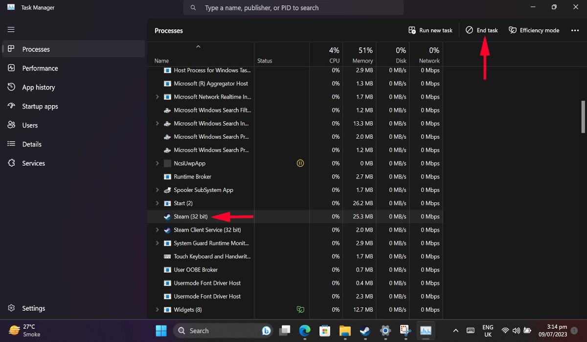 Click "End Task" in Windows Task Manager.