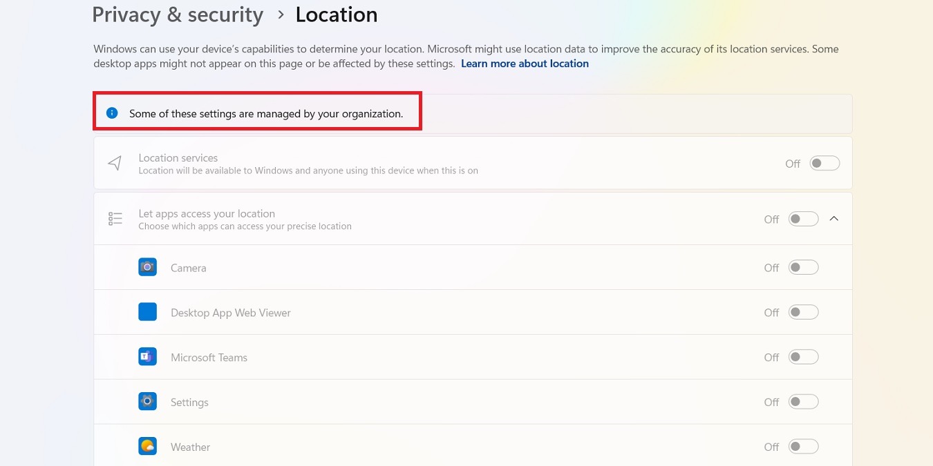 Featured Image showing "Some of these Settings Are Managed By Your Organization" error in Windows 11