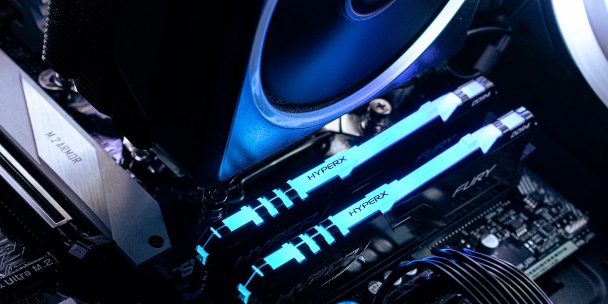 RAM sticks view inside PC.