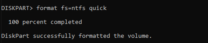 Typing "format fs" command in Terminal app.