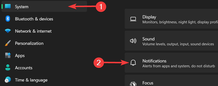 Go To The System Tab And Select Notifications