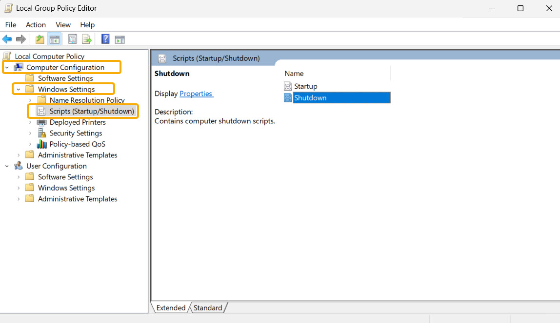 Navigating to path in Local Group Policy Editor. 