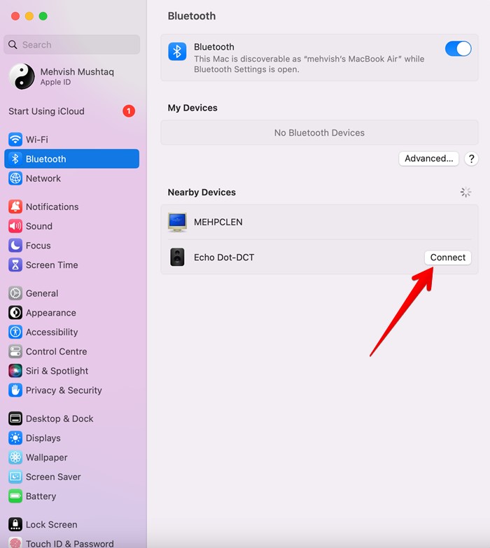 Connect your Echo Device on Mac