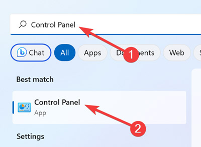 Opening Windows Control Panel