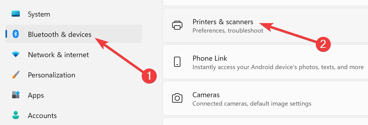 Opening The Printers Section