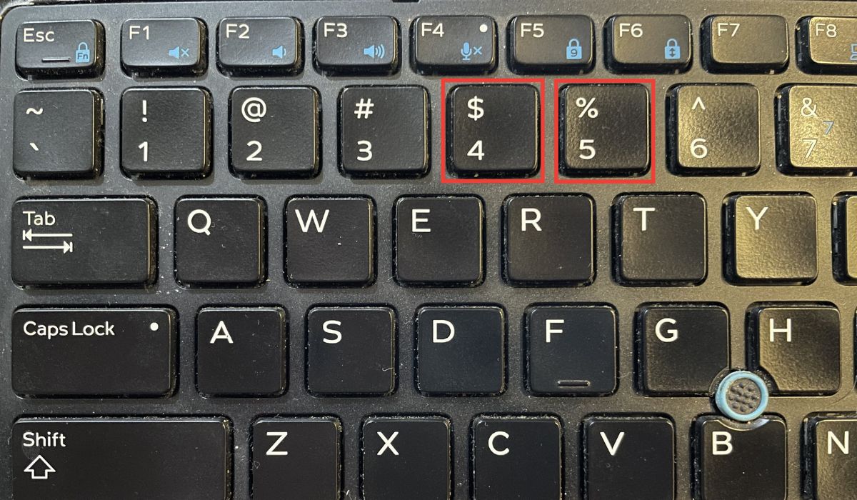 Pressing keys 4 and 5 simultaneously on the keyboard.