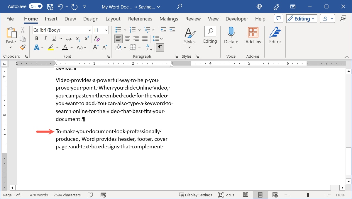 Removed Column Break in Word