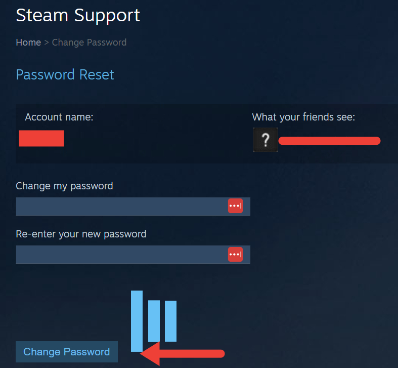 Clicking "Change Password" and confirm.