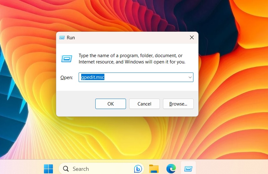 Open Group Policy Editor by typing gpedit.msc in Run Command. 
