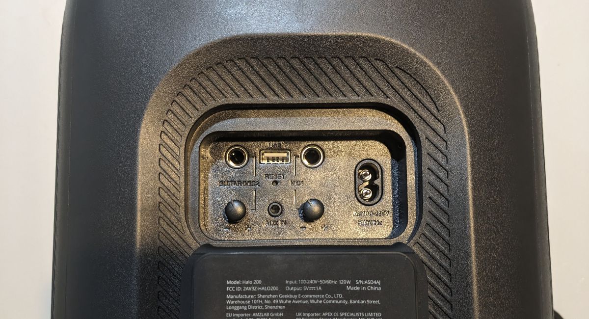 Tronsmart Halo 200 Karaoke Party Speaker Ports