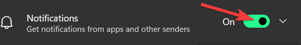Turn Off The Toggle Next To Notifications