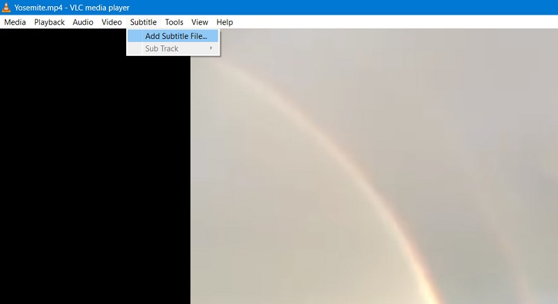 Add subtitle file menu option in VLC. 
