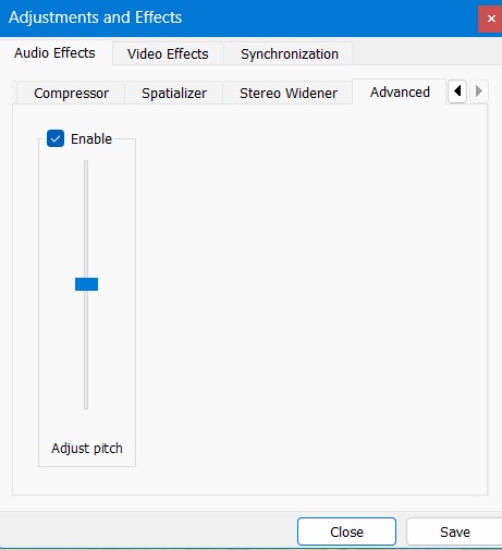 Adjusting pitch in VLC sounds. 