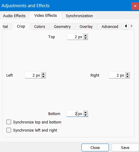 Crop a video in VLC editor. 