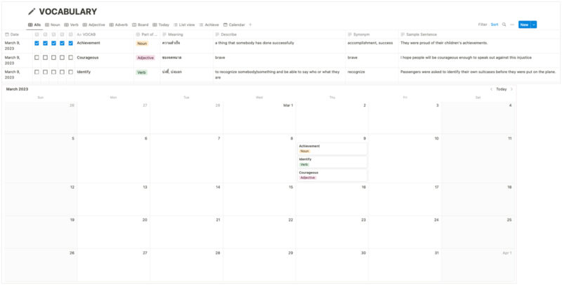 Learning new vocabulary words with Vocabulary template.