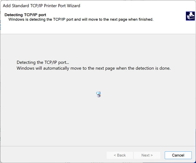 Waiting For The Printer Wizard To Finish