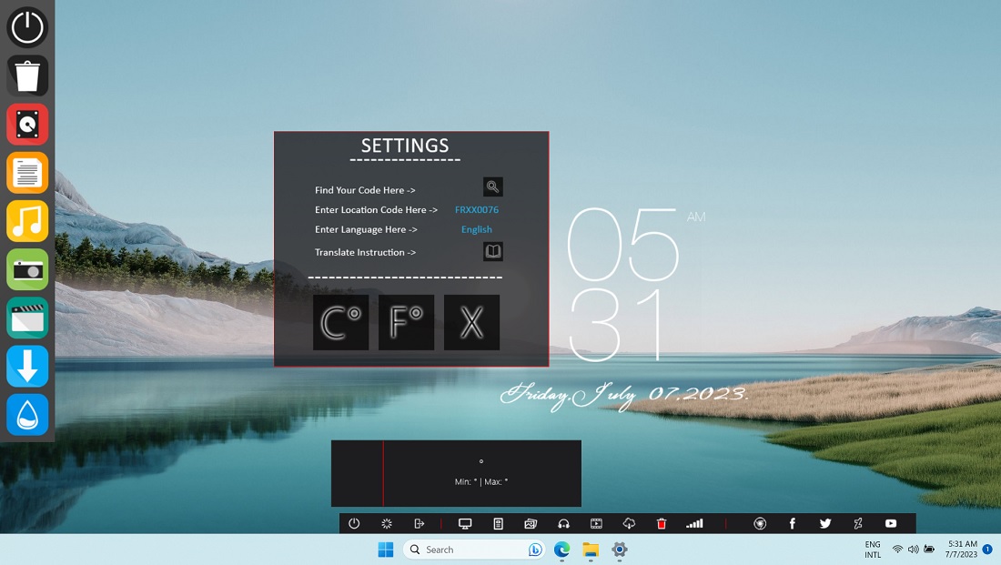 Material Taskbar Android-like dock on a desktop.