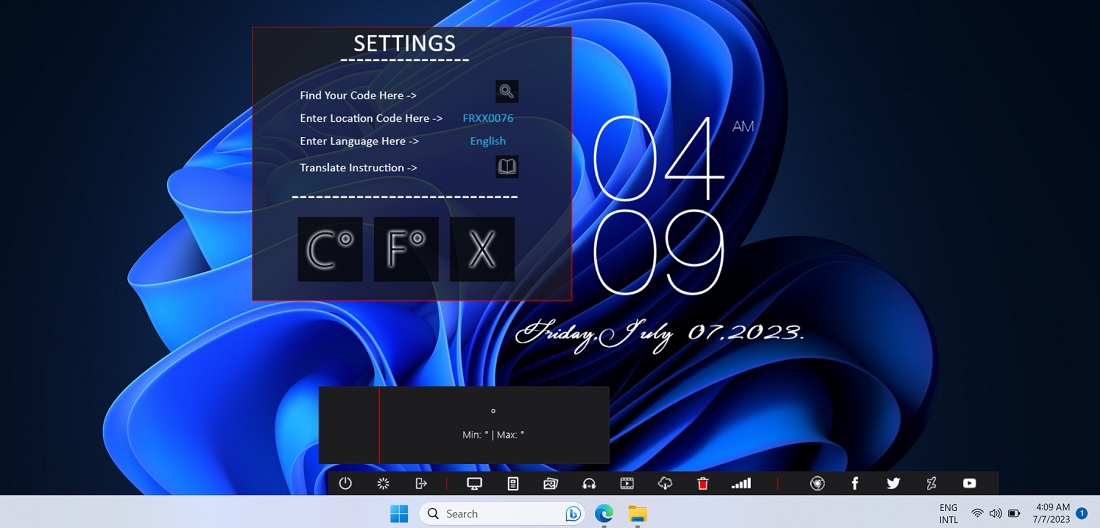 Momento skin on desktop.