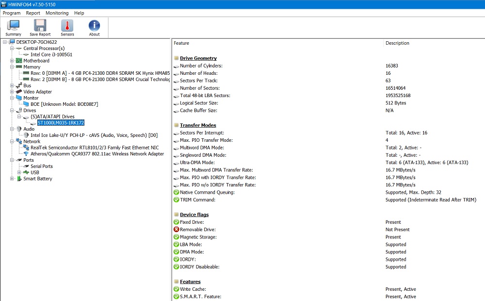 Disk drive shows mostly green within HWinfo. 