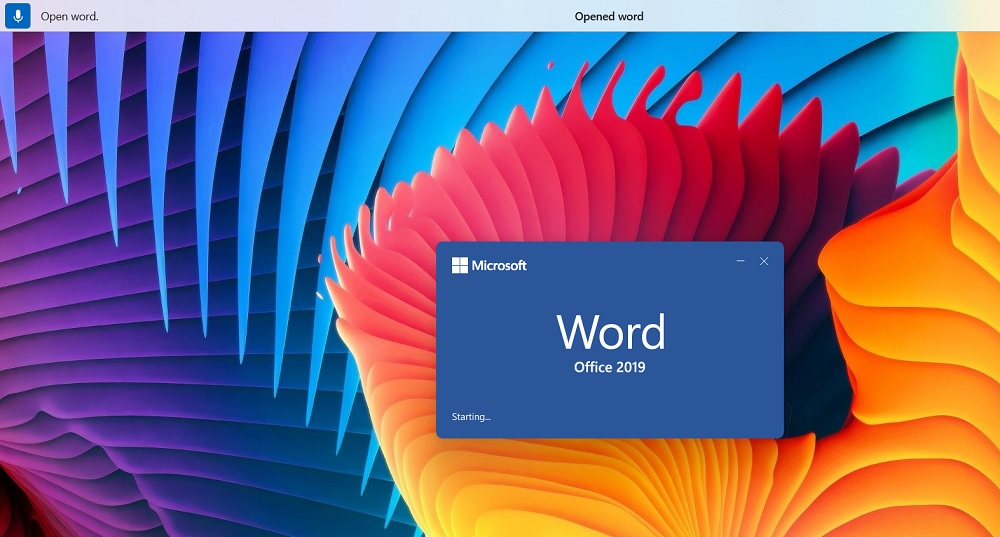 Open Word using Voice Access in Windows 11.