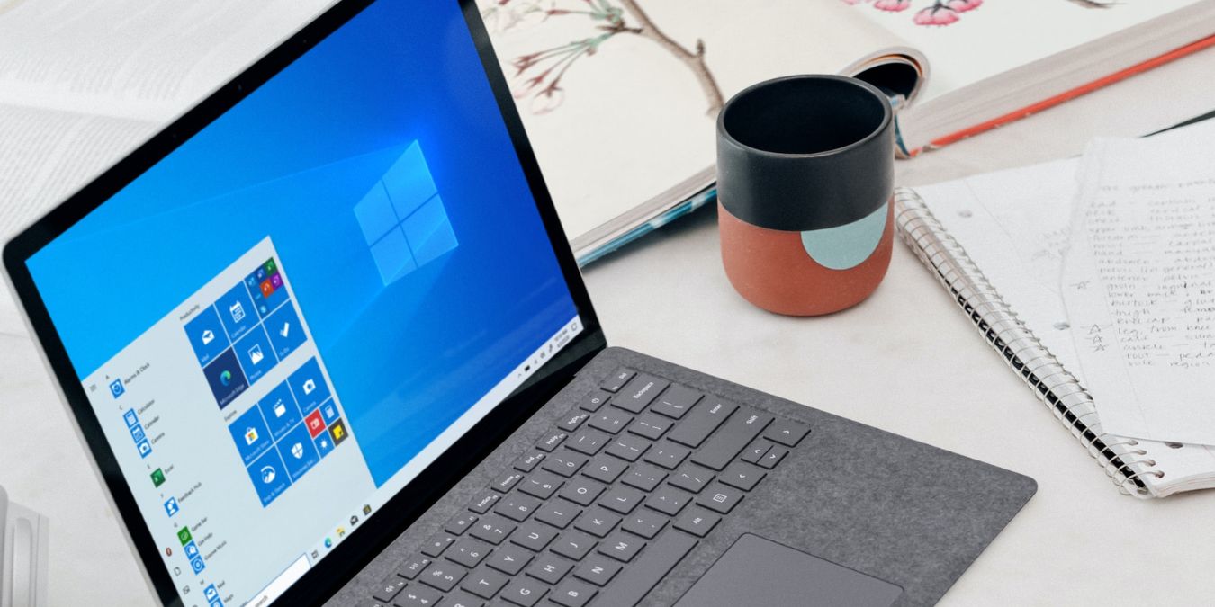 Windows laptop on a desk