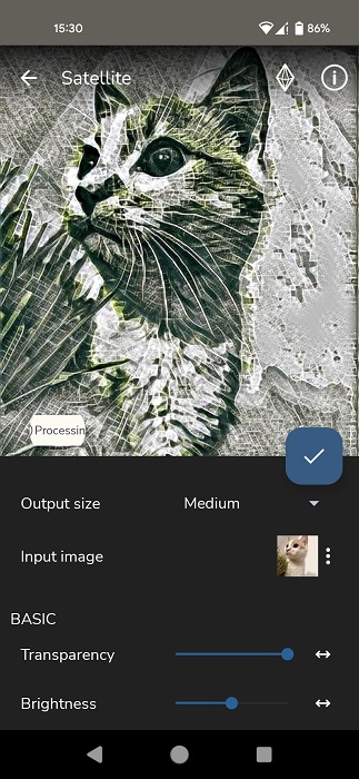Painnt app for Android showing edited photo.