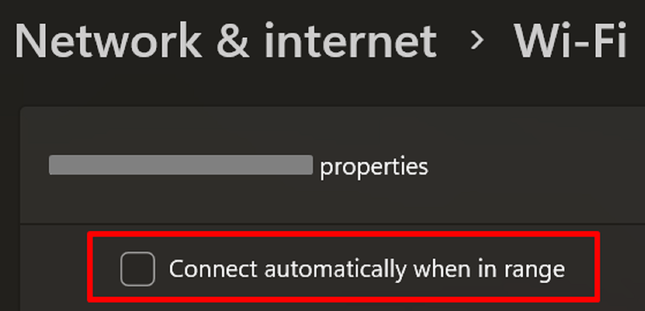Unticking the "Connect automatically when in range" checkbox in "Network & internet."