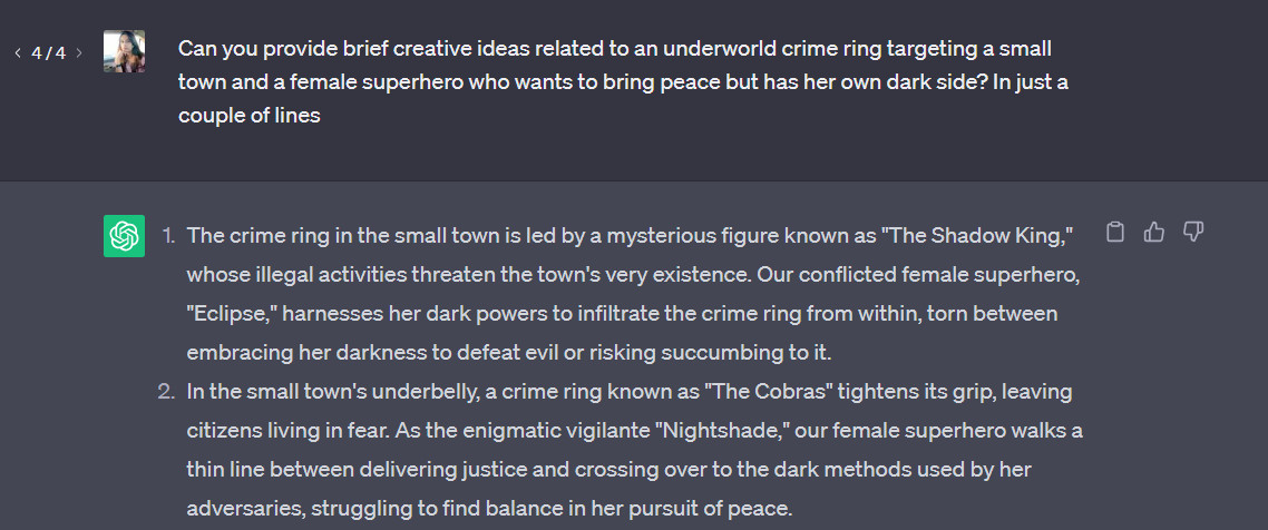 Using ChatGPT for idea generation