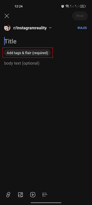 Clicking on the Add Tag option
