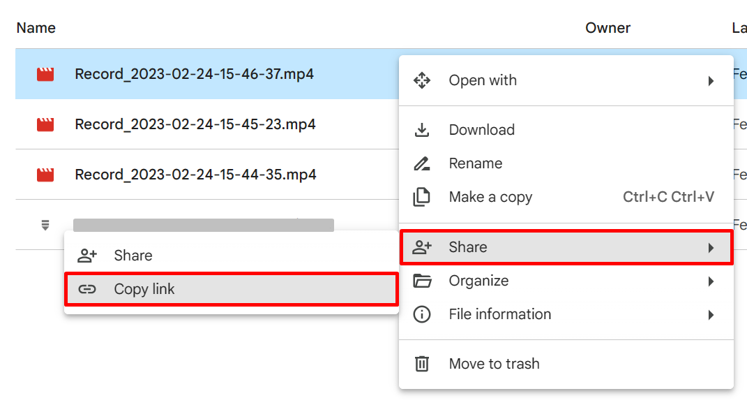 Copy Link From Google Drive