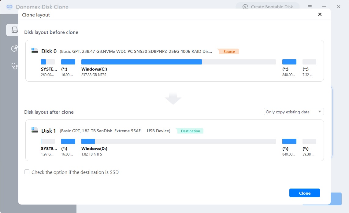 Donemax Disk Clone Review Disk DiskLayout