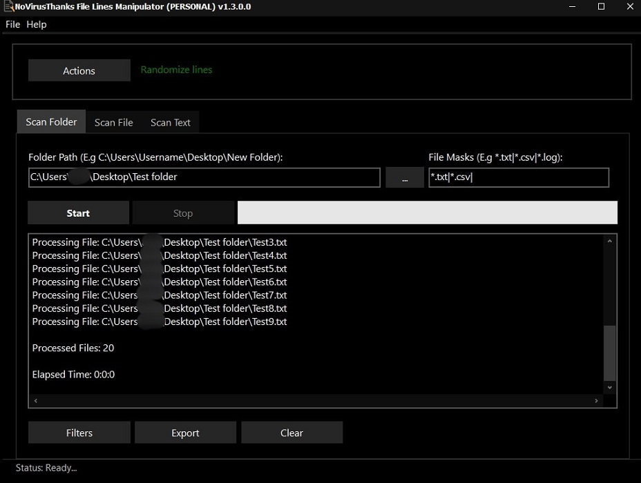 File Lines Manipulator in action.