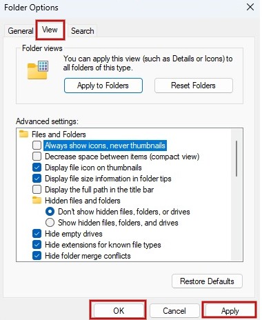 Deselect "Always show icons, never thumbnails" in folder options in Folder Options window.