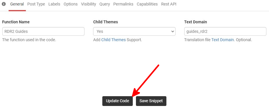 Generatewp Post Type Generator General Update Code
