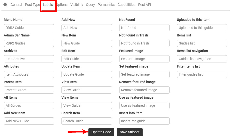 Generatewp Post Type Generator Labels