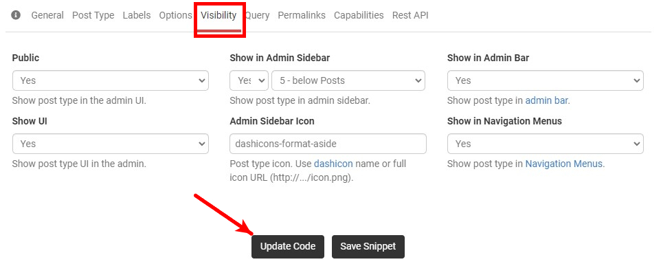 Generatewp Post Type Generator Visibility