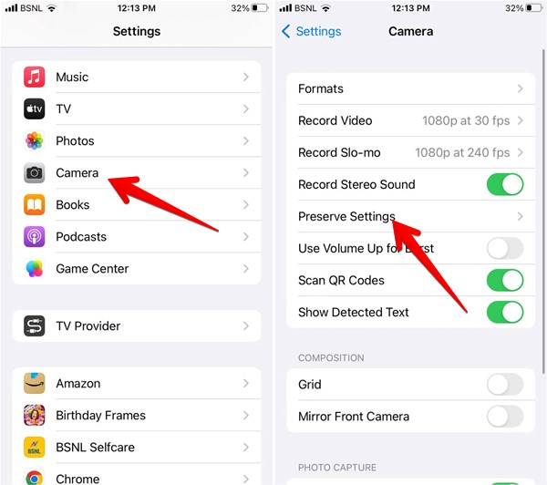 Iphone Camer Settings