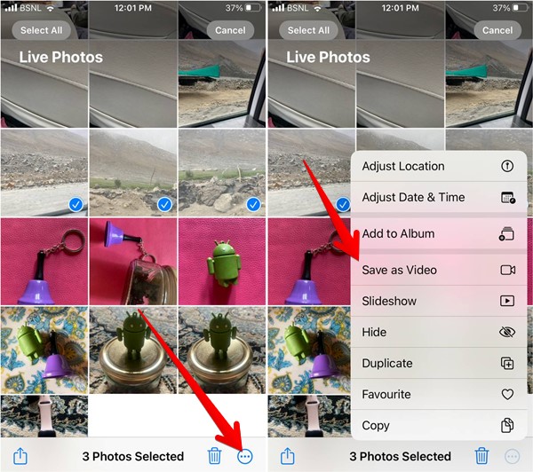 Iphone Live Photo Multiple Save As Video