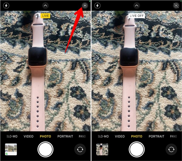 Iphone Live Photo Off Temporarily