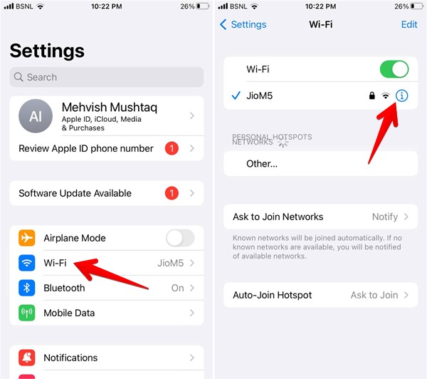 Iphone Wifi Settings