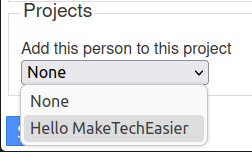 A screenshot showing the board selection for the new user.