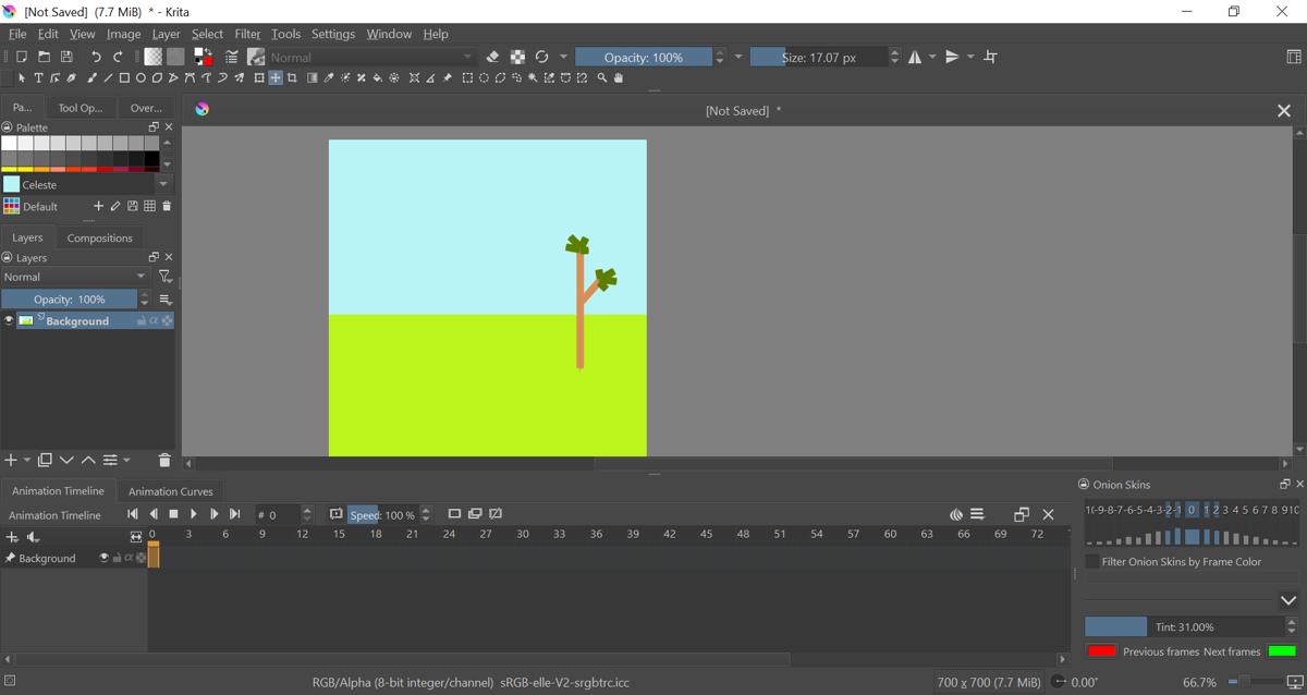 Krita Animation Drawing The Background For The Animation Screenshot