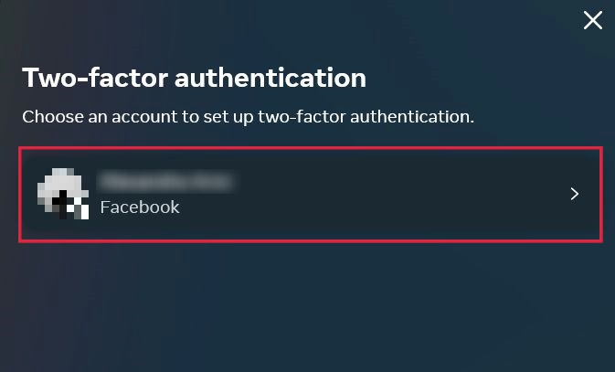 Clicking Facebook account name in Facebook settings.