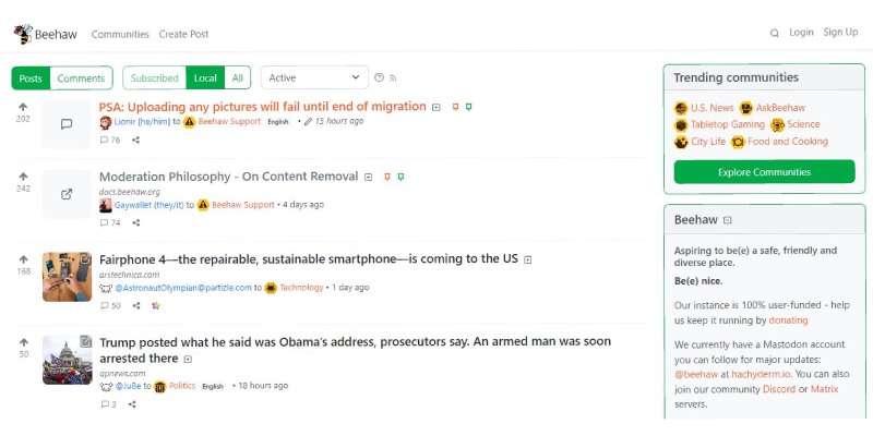 Reddit Alts Beehaw Home