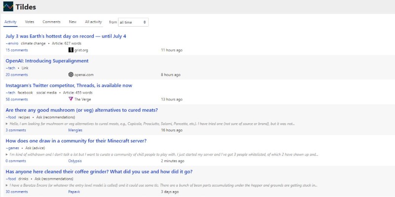 Reddit Alts Tildes Home