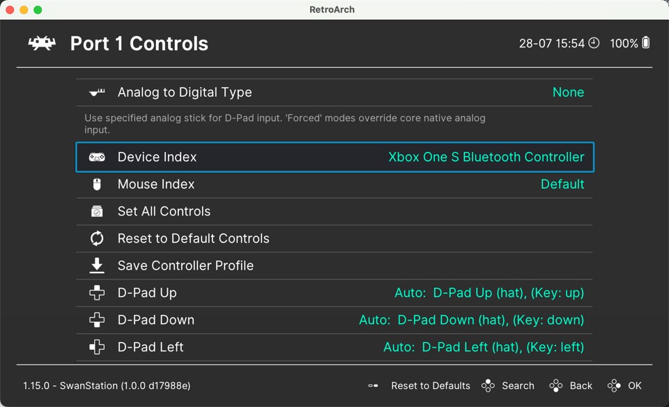 Retroarch Device Index