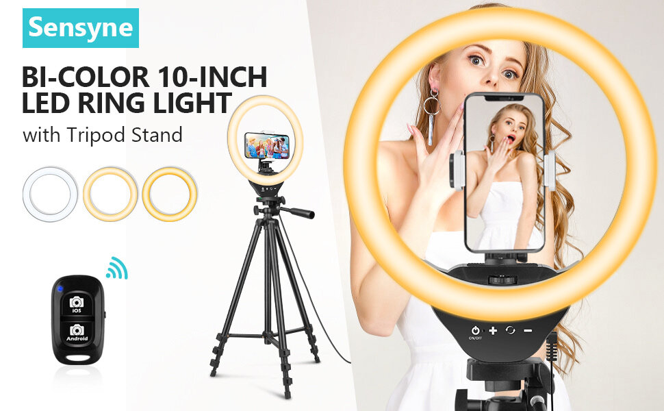 Sensyne Ring Light Tripod Bi Color Led