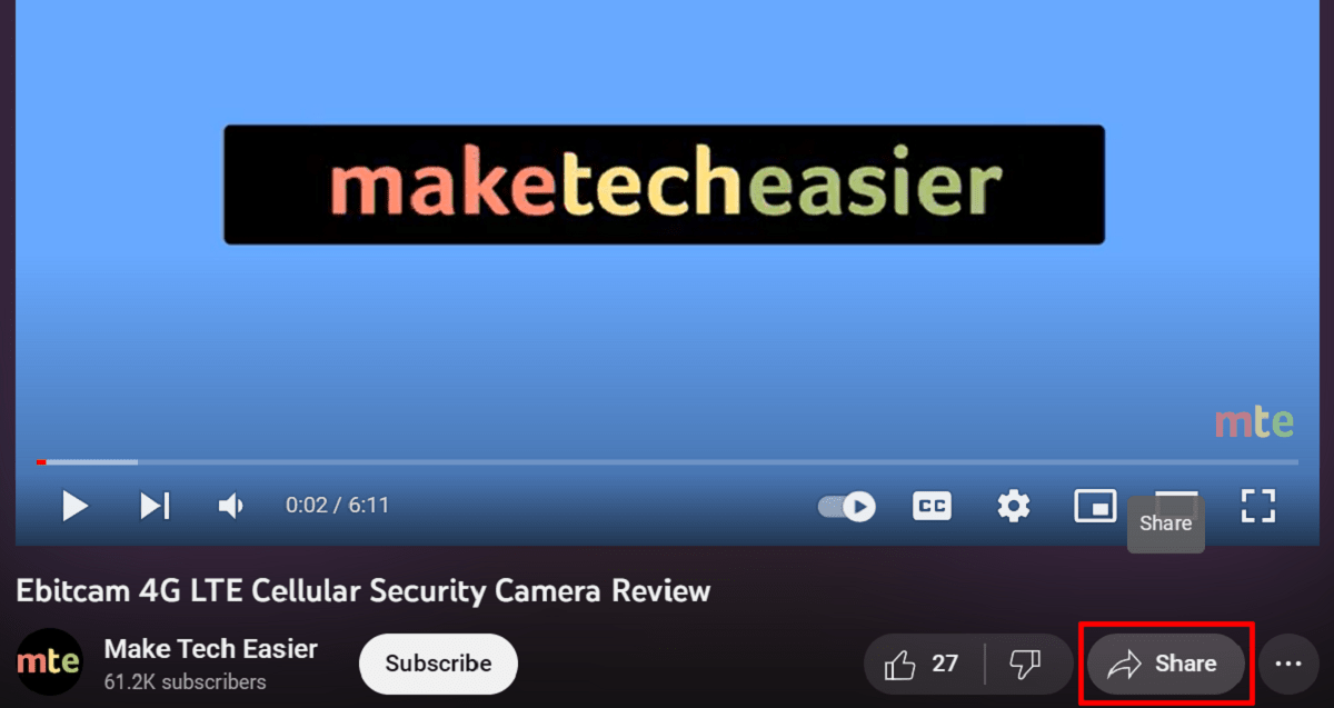 Share Button From Yt