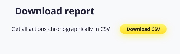 "Download CVS" button view on Snoopreport website.